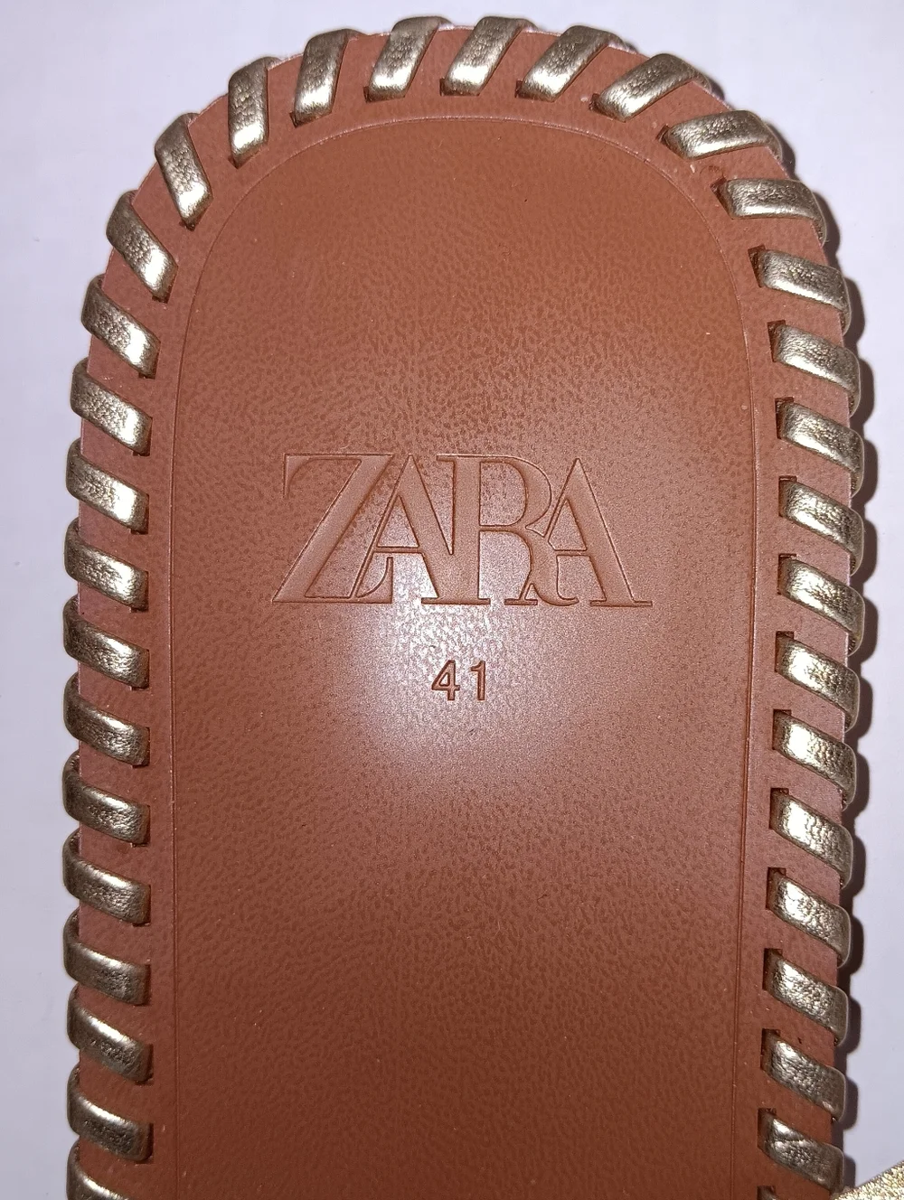 ZARA Metallic Gold Wrap-Around Flat Sandals - Picture 2 of 3
